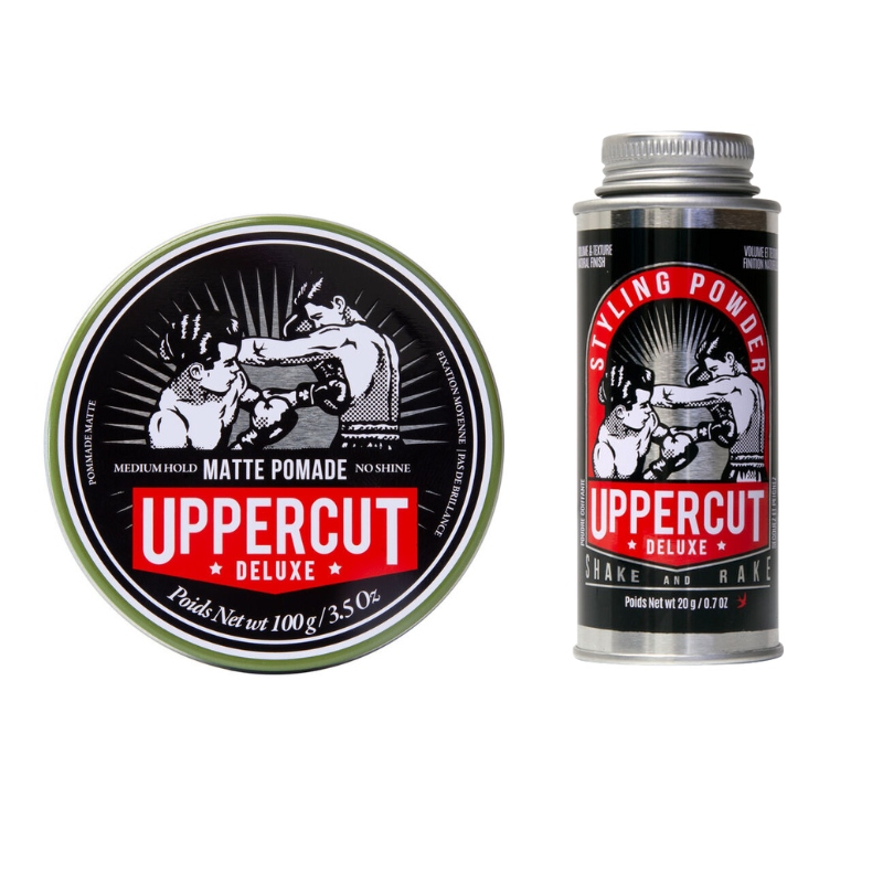Uppercut Deluxe Matte Pomade 100g Hair Powder 20g Zestaw