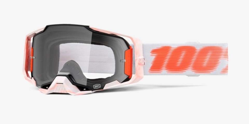 100 % Okuliare Armega Tubular Clear Lens Farba Biela/oranžová Š