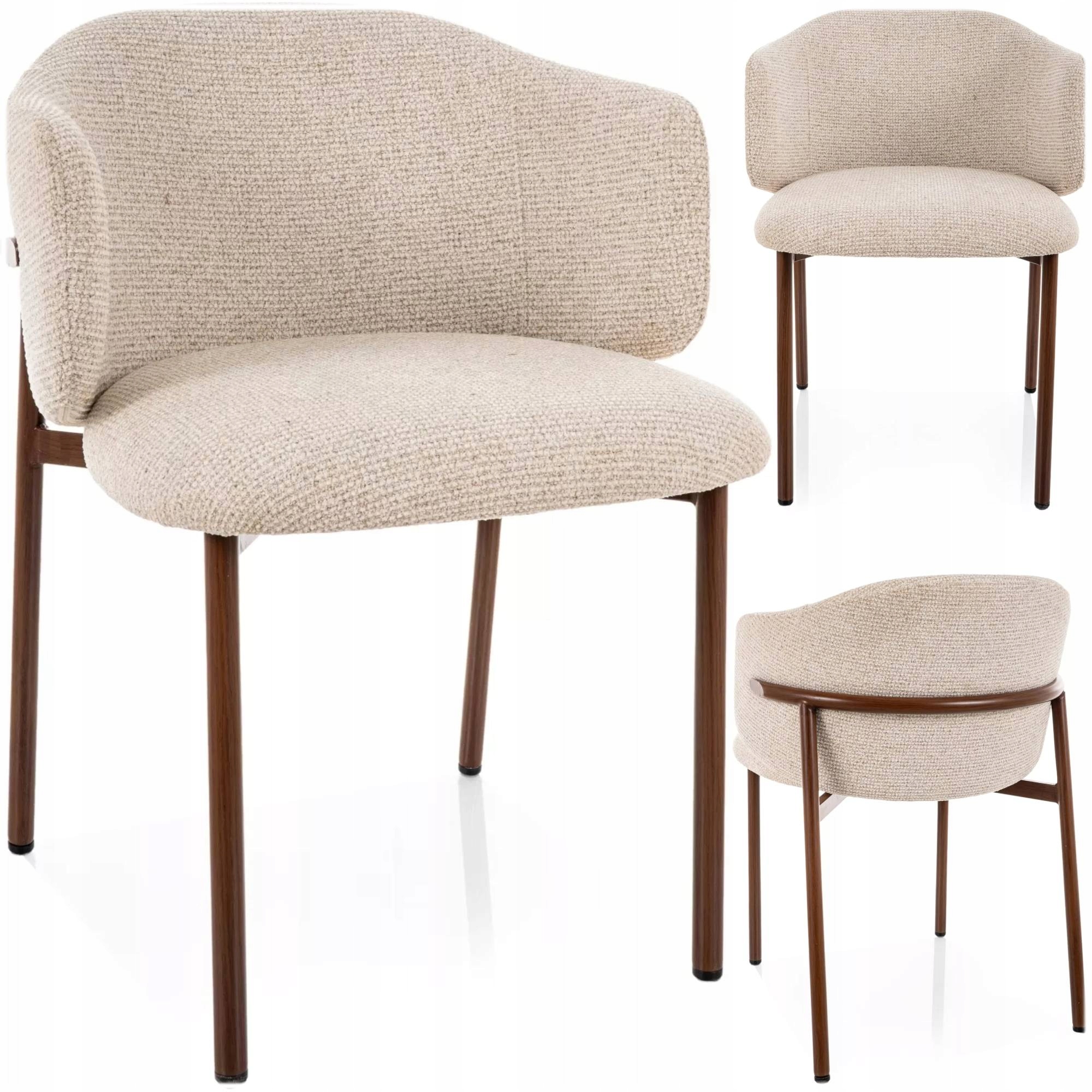 KRZESŁO TAPICEROWANE DO SALONU NOWOCZESNE S ORZECH/BEŻ OSAKA D SIGNAL