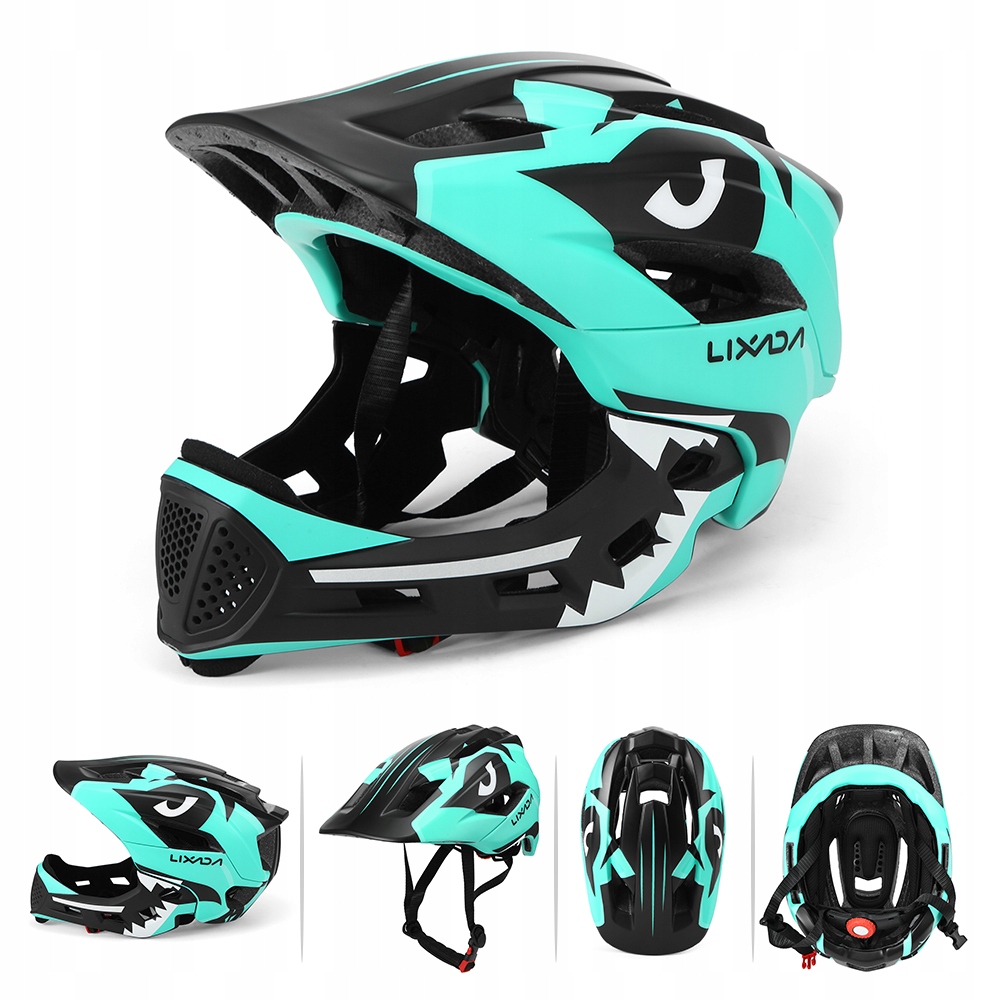 Dětská cyklistická přilba Lixada Full Face, modrá, 52-56 cm