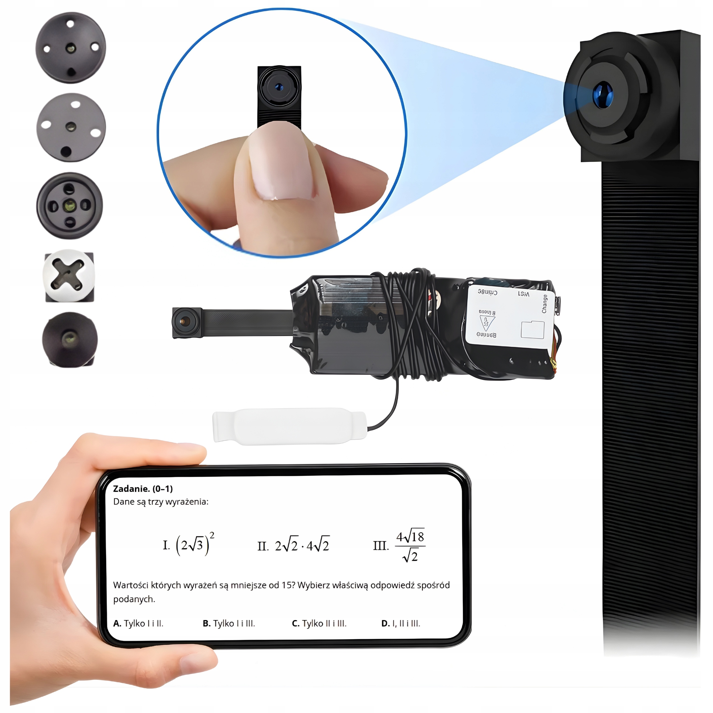 Sada Na Zkoušku Mikro Sluchátko Wifi Kamera Pro Text Náhled Na Dálku