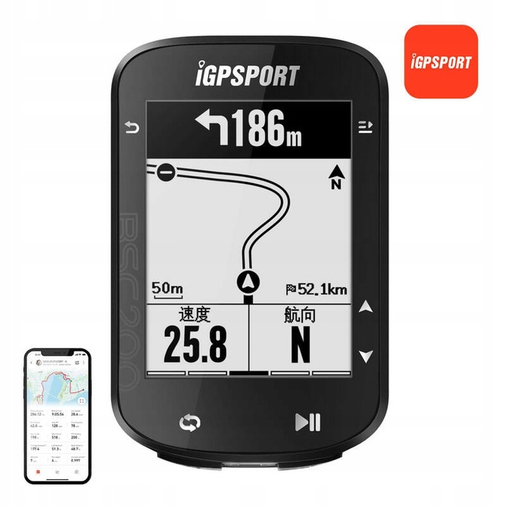 Komputer Licznik Rowerowy Gps iGPSPORT BSC200 Nawigacja, Bluetooth, Strava
