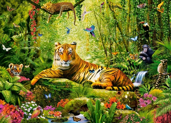

Puzzle 260 Zwierzęta Dżungla Tygrys Las 8+ Castor