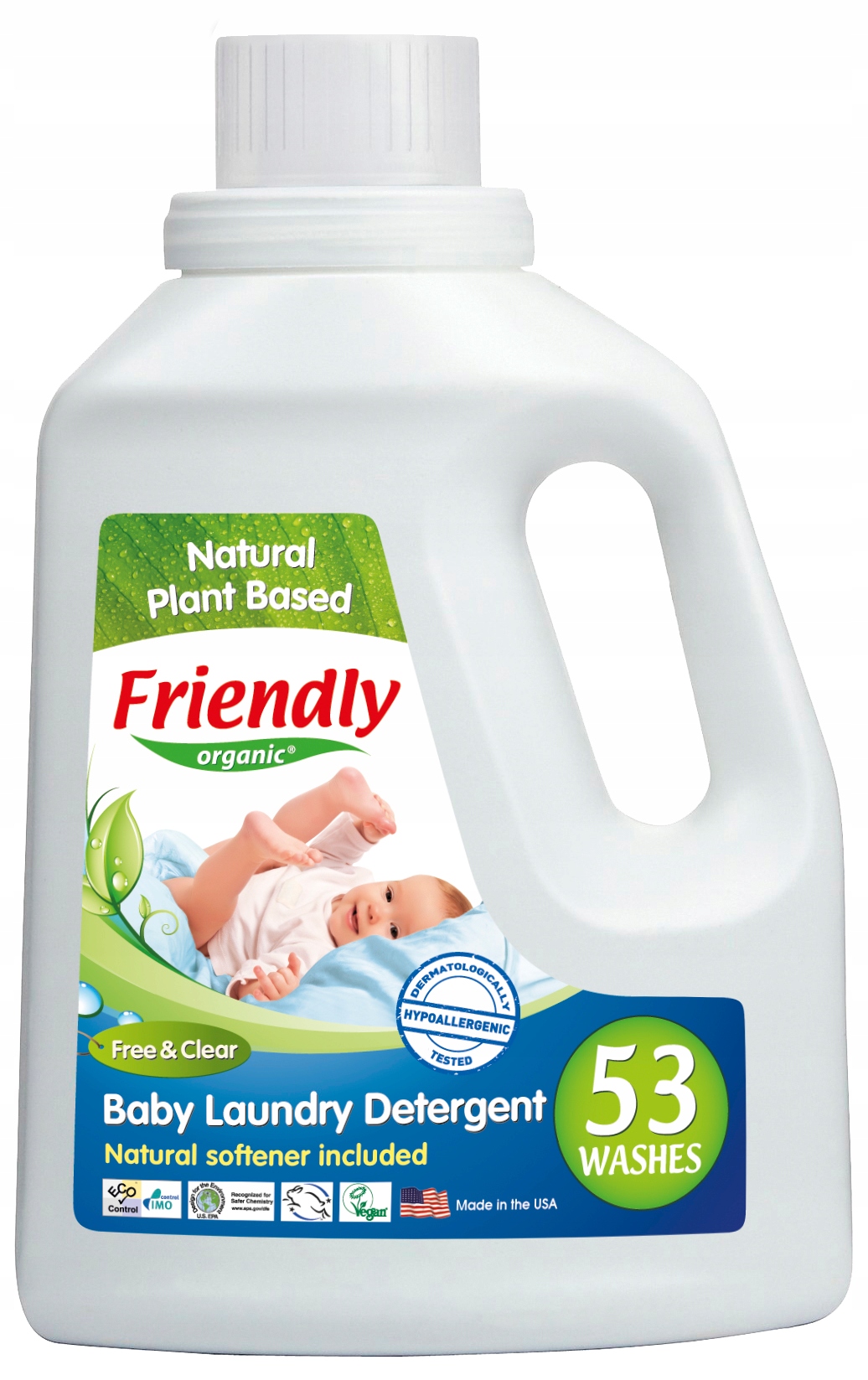 Levně Tekutý prací prostředek na dětské oblečení bez parfemace, Friendly Organic, 1567ml