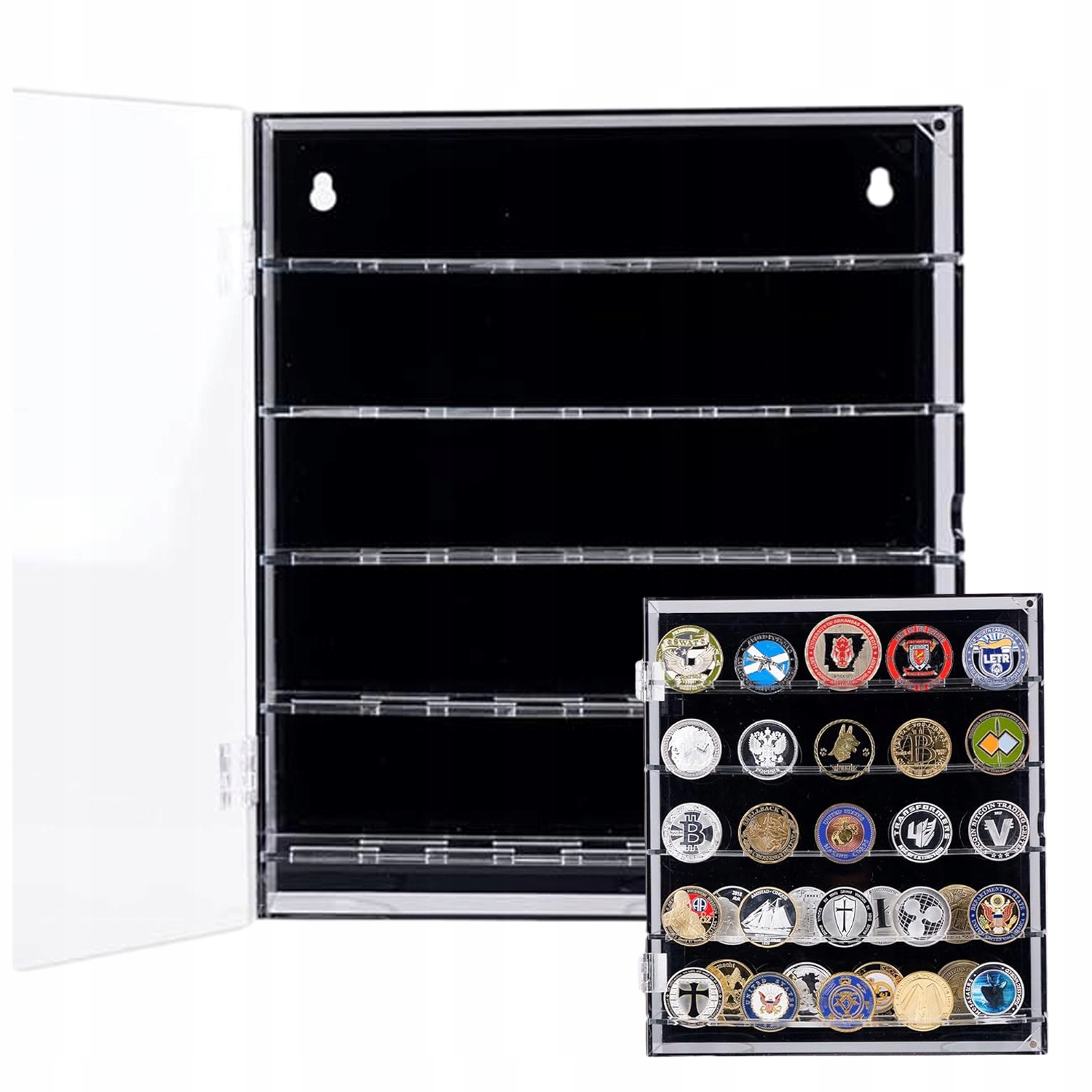 Vitrína Na Mince Displej S Držákem Na Mince Držák Na 45MINCÍ