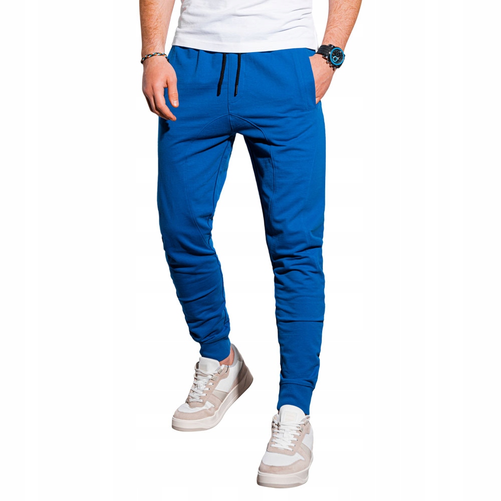 

Spodnie męskie dresowe joggery P952 niebieskie XL