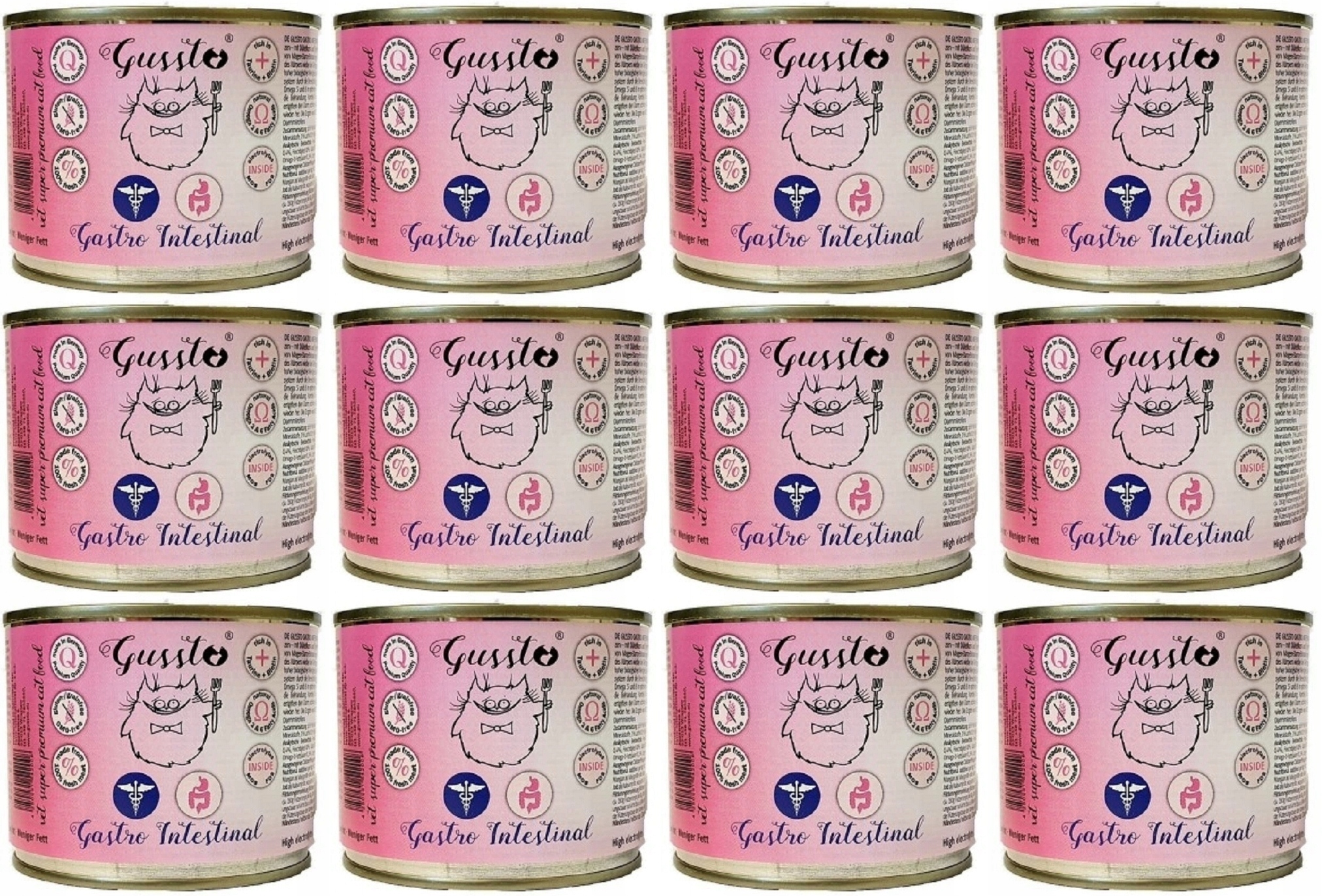 Karma dla kota Vet Gussto Gastro Intestinal 12x 200g Monobiałkowa