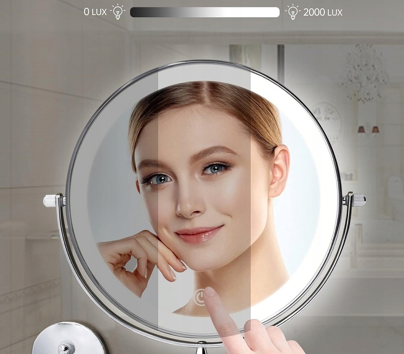 LUSTERKO KOSMETYCZNE LED 1x/10x Zoom / 3 Kolory DOTYK LUSTRO DO MAKIJAŻU Marka inna marka