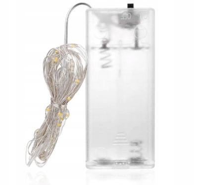 LAMPKI DRUCIK KROPELKI 20LED ŚWIATŁO ZIMNE ŚWIATEŁKA GIRLANDA NA BATERIE AA Marka inna