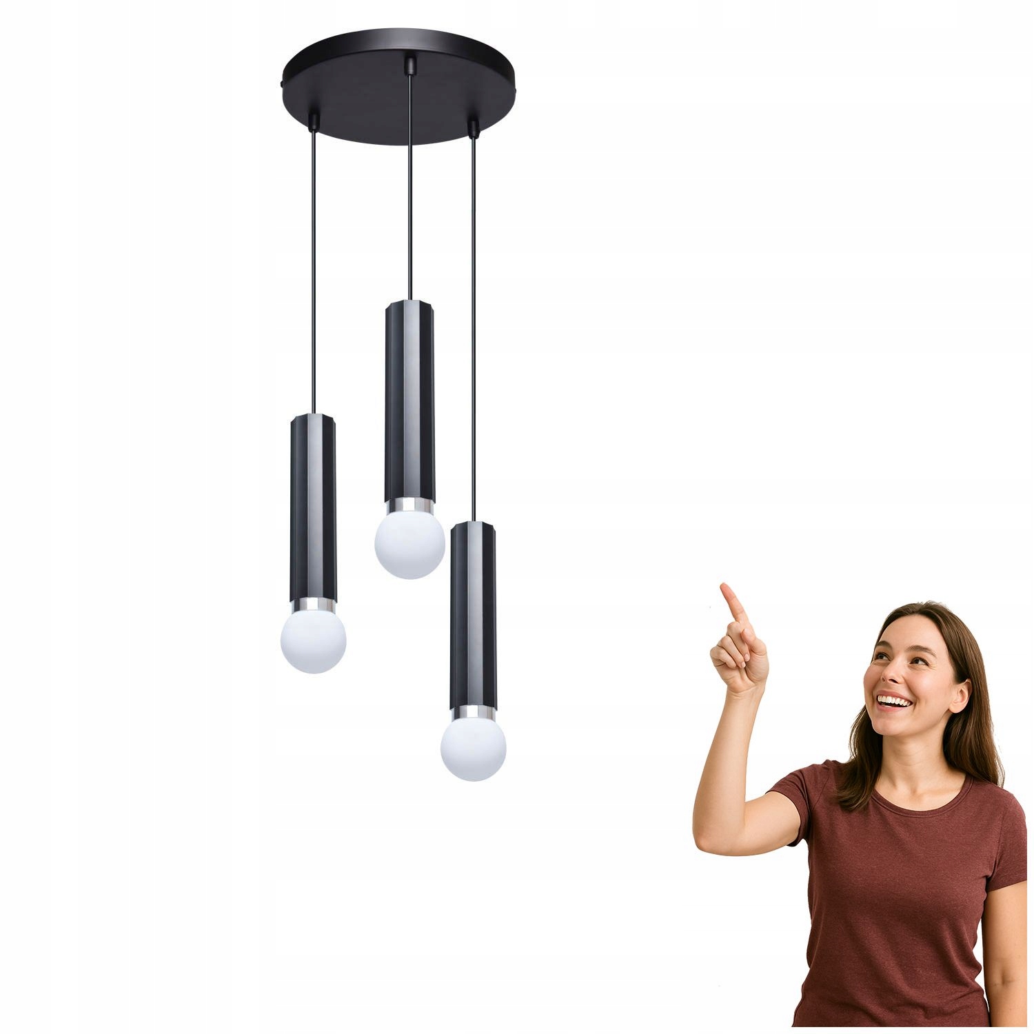 Závěsná lampa Macera PND-33849-3R-BK Italux