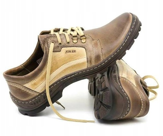 JOKER PÓŁBUTY MĘSKIE SKÓRZANE 192 BRĄZ 43 Rozmiar 43
