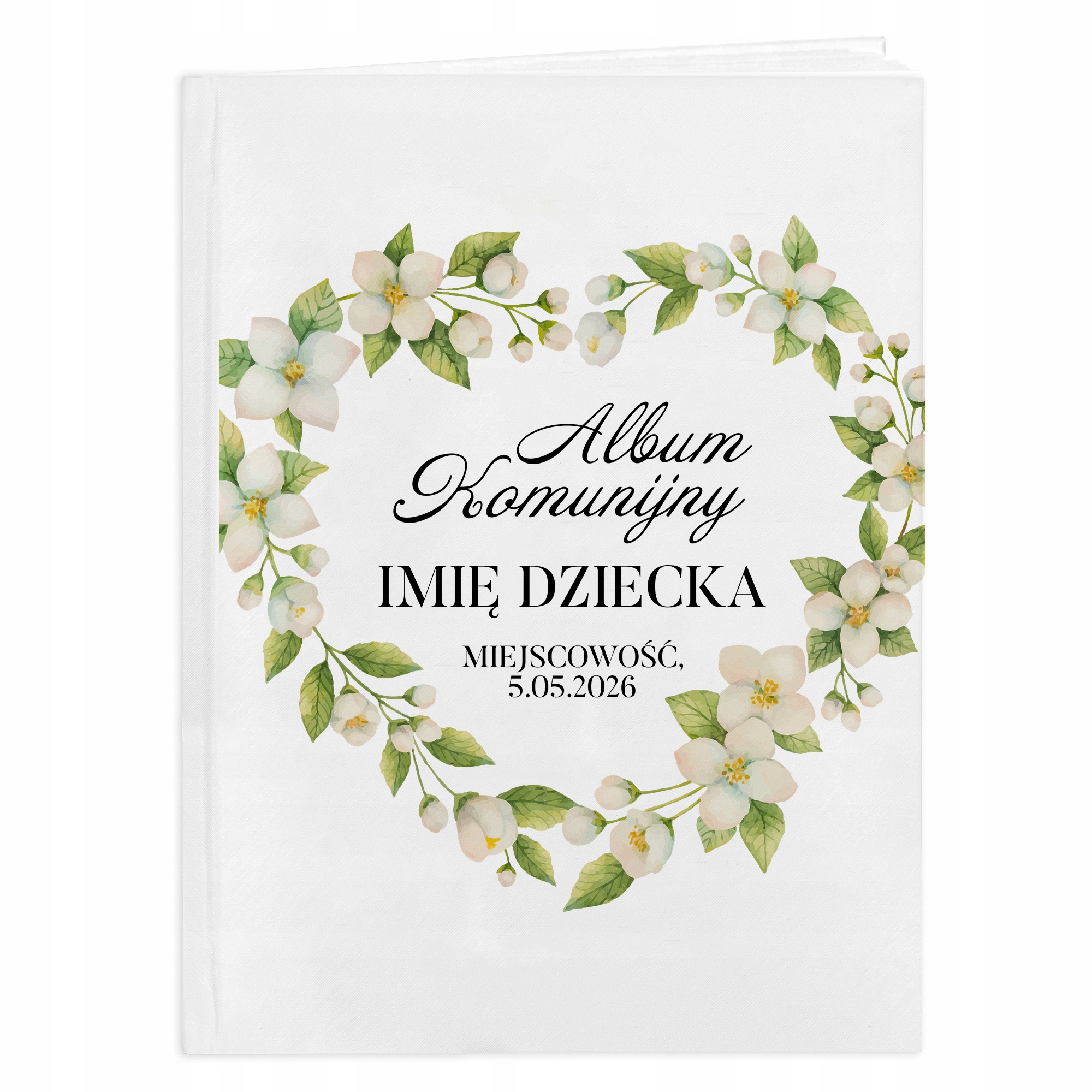 ALBUM PREZENT NA KOMUNIE PAMIĄTKA KOMUNIJNY IMIĘ DZIECKA MIEJSCOWOŚĆ DATA