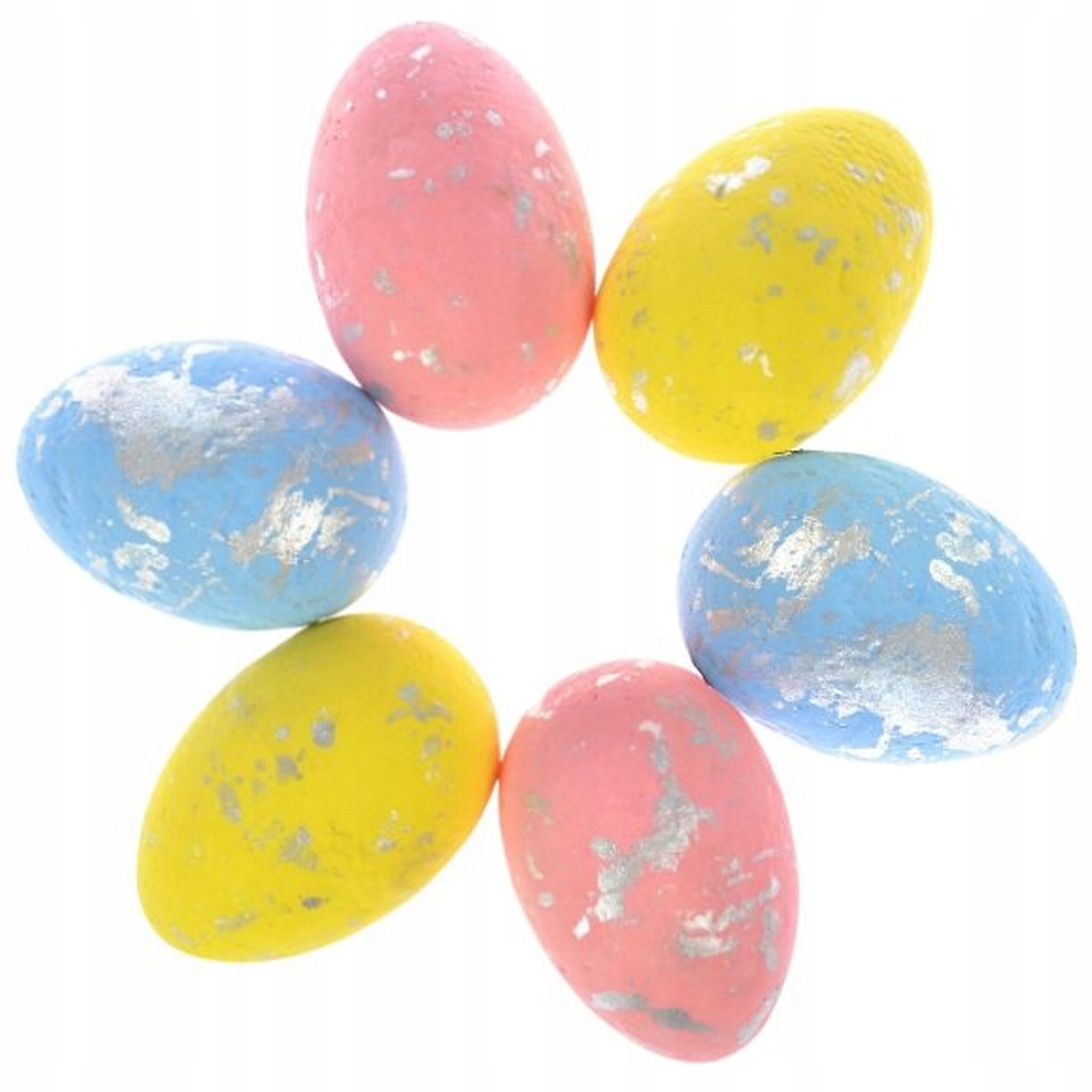 JAJKA WIELKANOCNE Z ZAWIESZKĄ POSREBRZANE JAJA 6SZT OZDOBA WIELKANOCNA