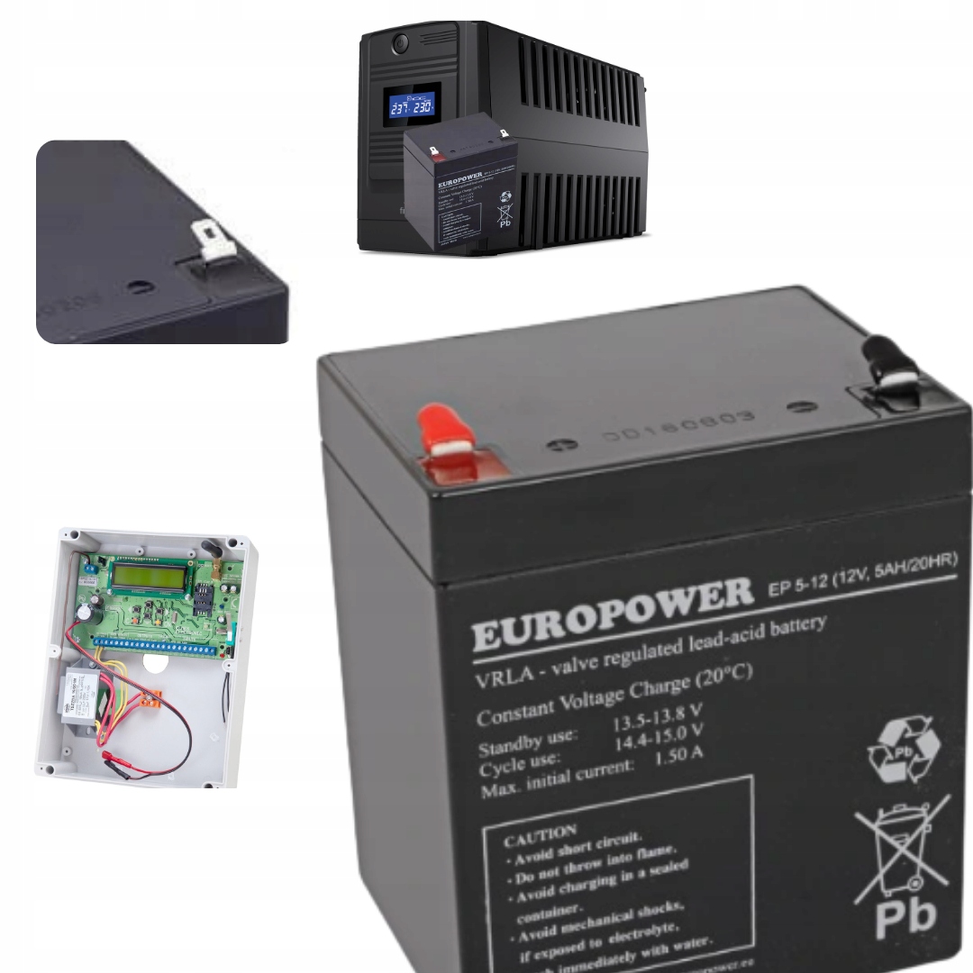 Akumulator Bateria Agm Vrla Europower Ep 12V 5Ah Ep 5-12 Centrala Alarm
