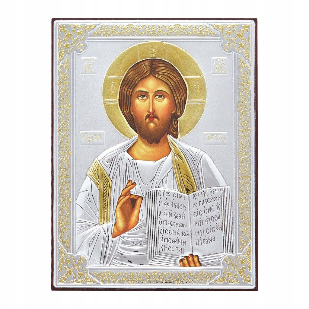 Duża Srebrna ikona Jezus Pantokrator 31181ORO