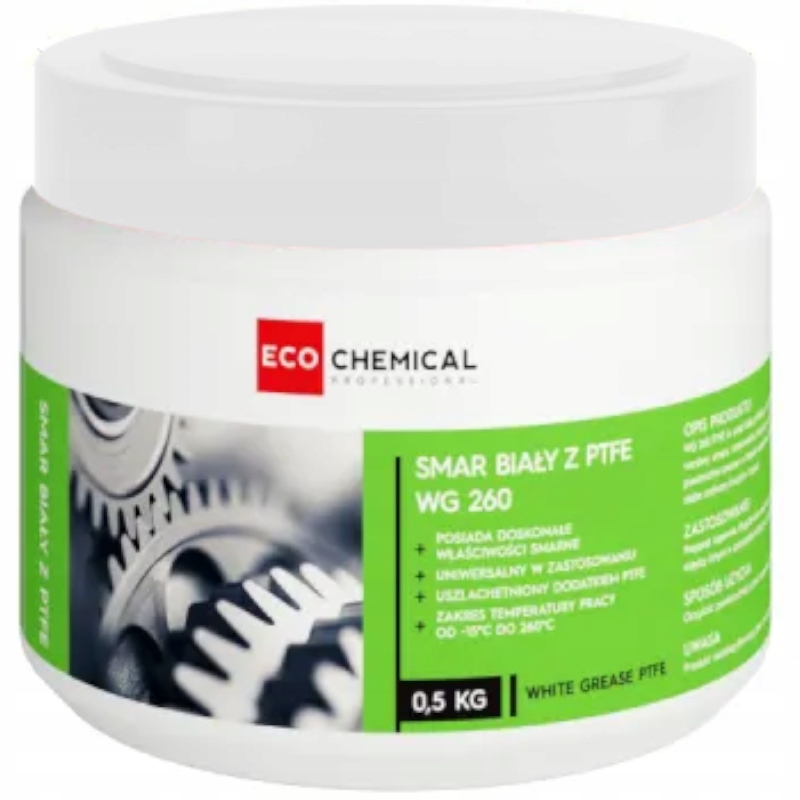 Smar Biały Ptfe Z Teflonem Uniwersalny Wg 260 Do Zawiasów 0,5KG Ecochemical
