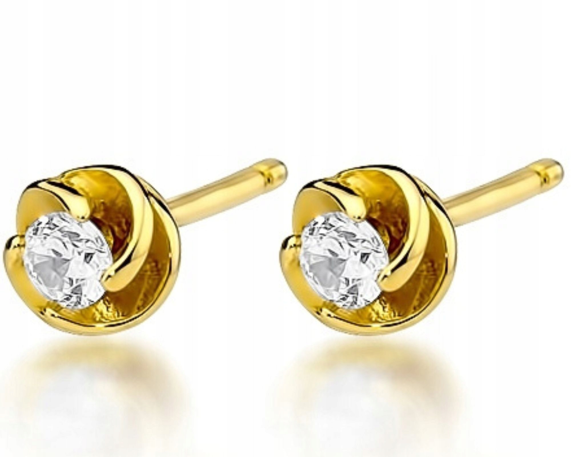 Zlaté náušnice s brilianty 0,16 ct, tyčinky, vruty