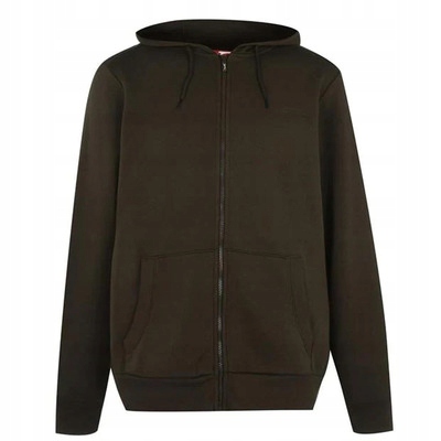Slazenger mikina na zip s kapucí khaki, Velikost XL