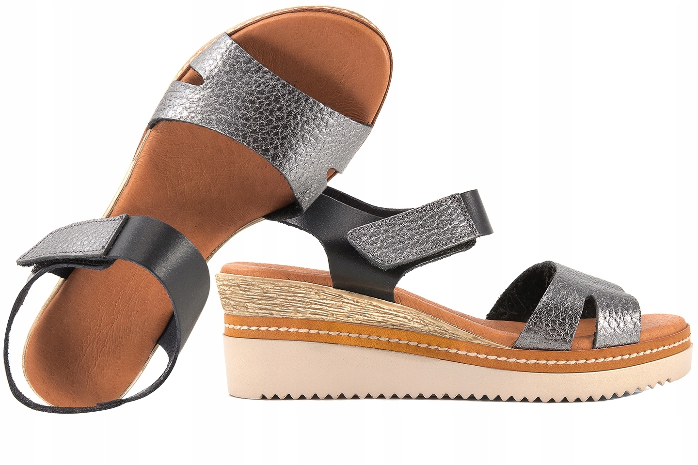 Verano 583 Dámské Sandály Španělské Koturn Kůže Vícebarevné 39