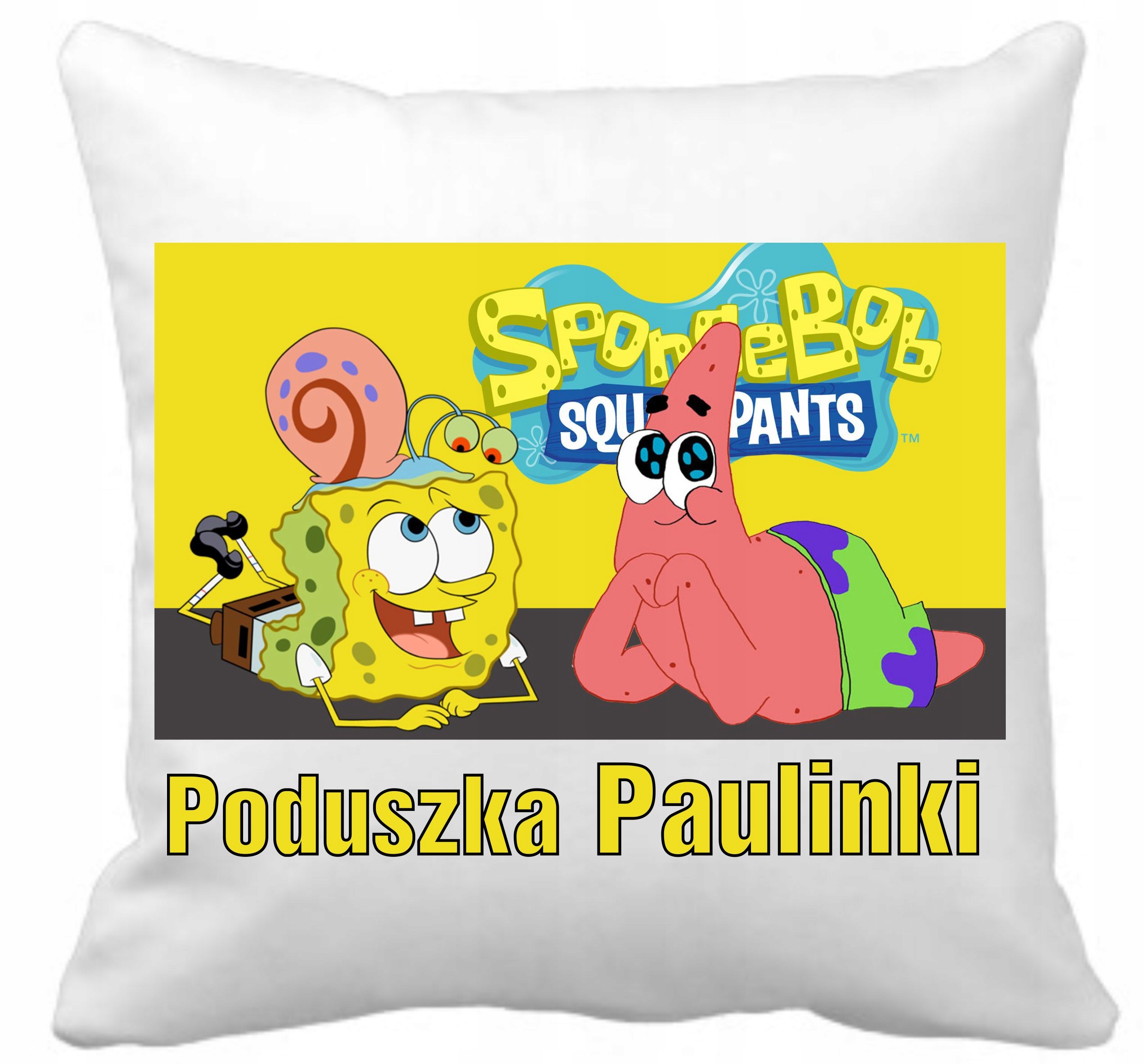 SPONGEBOB ZESTAW PODUSZKA+KUBEK+IMIĘ Marka inna marka