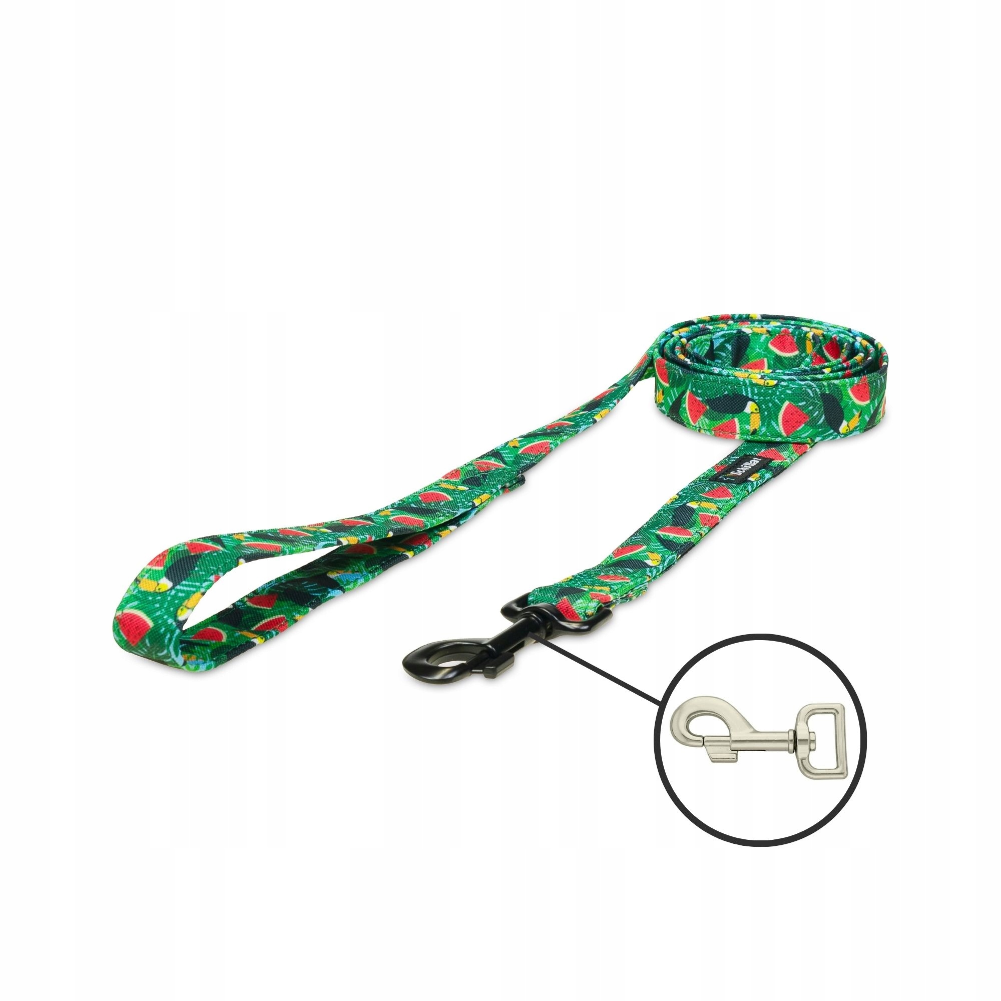 Levně Vodítko pro velkého středního psa tukany a melouny 200 cm 25 mm L XL