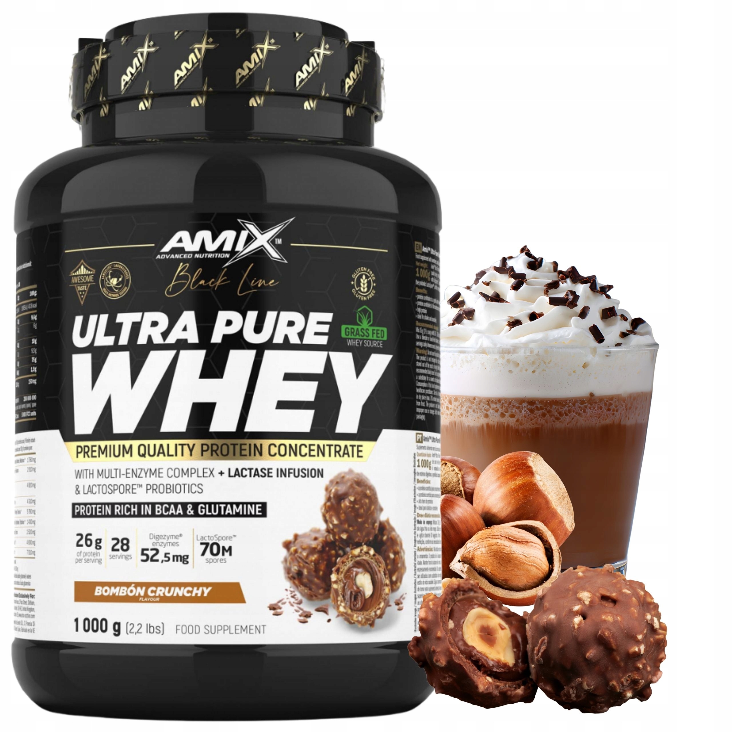 Protein Amix Ultra Pure Whey Wpc protein Čokoláda-ořech 1000 g