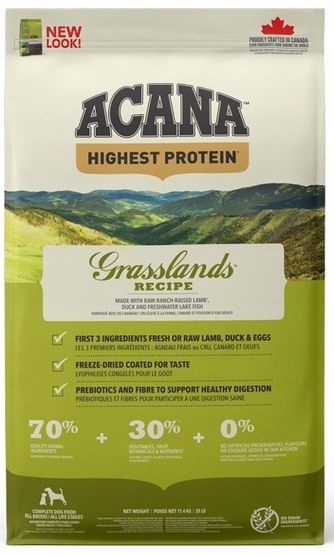 Levně Acana Highest Protein Grasslands Dog 11,4 kg
