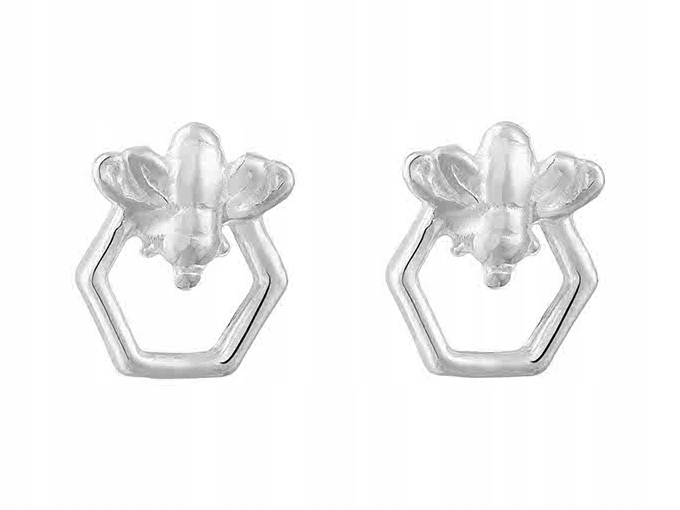 

Pszczółka na miodzie pszczoła srebrne kolczyki 925