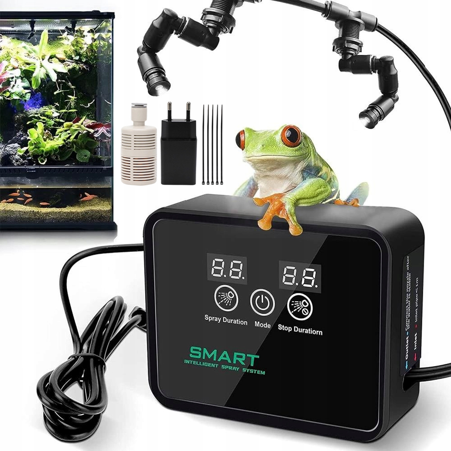 Mlhovač Do Terária – Přírodní Rosa Se 2 Tryskami O 360°, Snadná Montáž