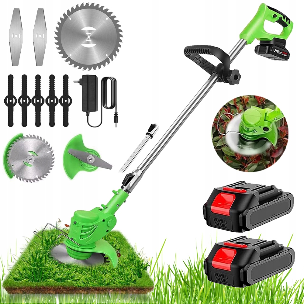 Kosa Podkaszarka Akumulatorowa 21V 2AH Zielony 18000 Rpm Mocna