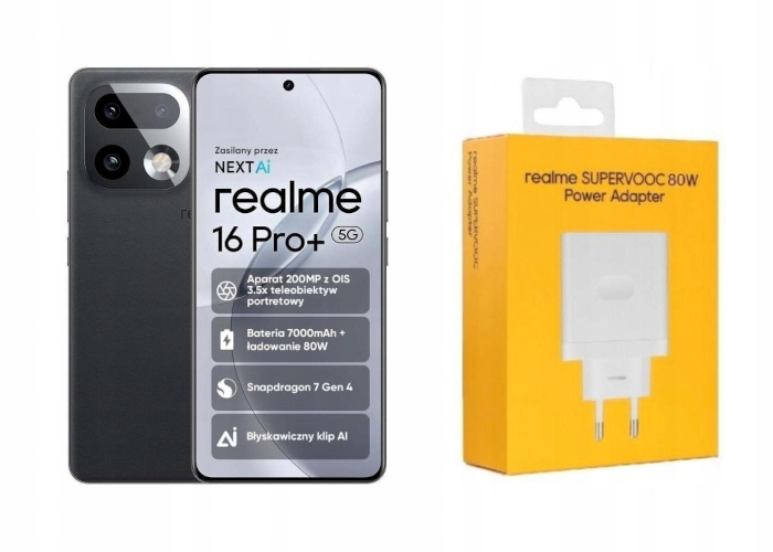 Smartphone realme 16 Pro+ 5G 8 Gb 256 Gb Ois Šedý Master Grey Nabíječka