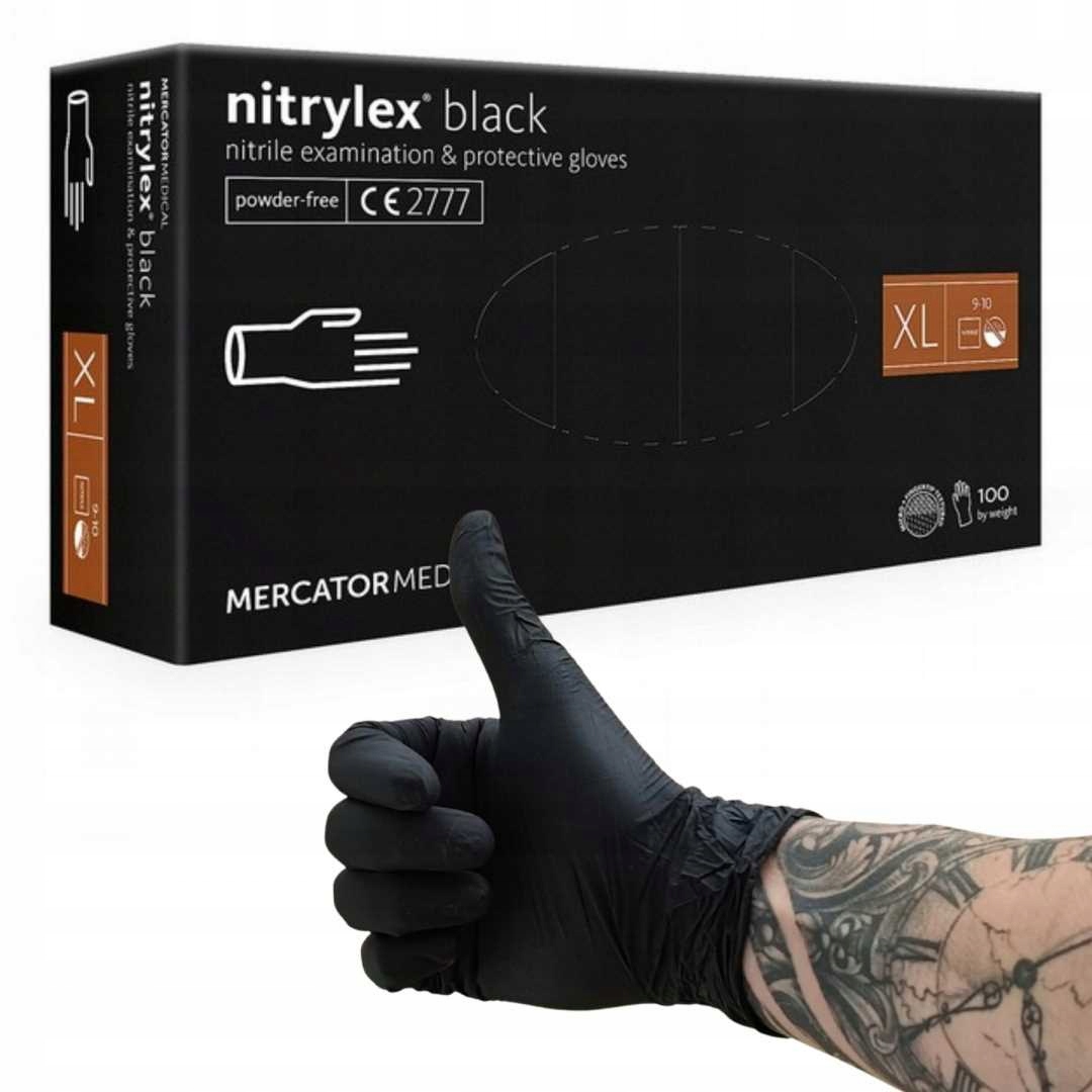 

Rękawiczki Rękawice Nitrylowe XL 100szt Czarne