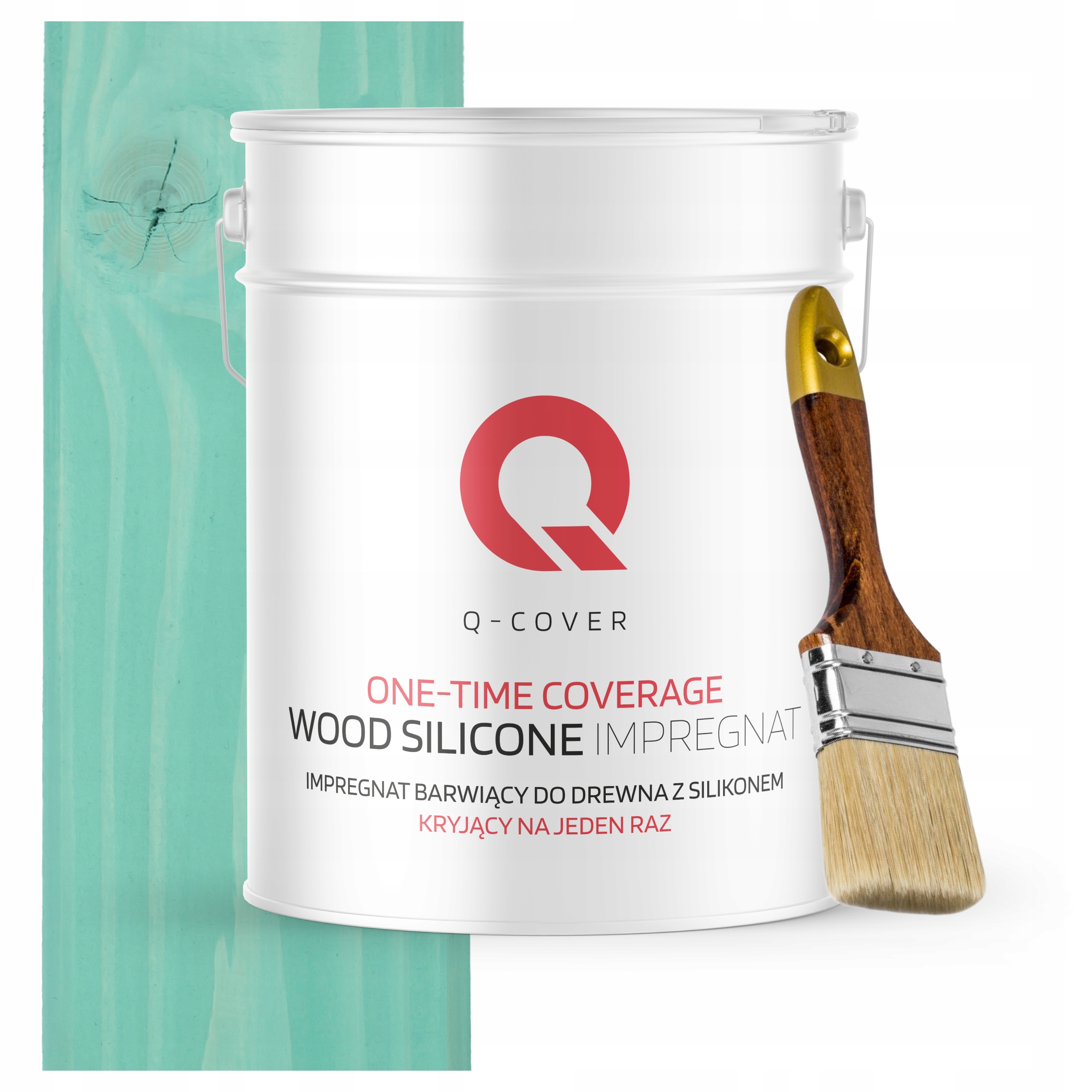 Barva Impregnát na dřevo Ochrana a barva v jednom 10L Tyrkysová Štětec