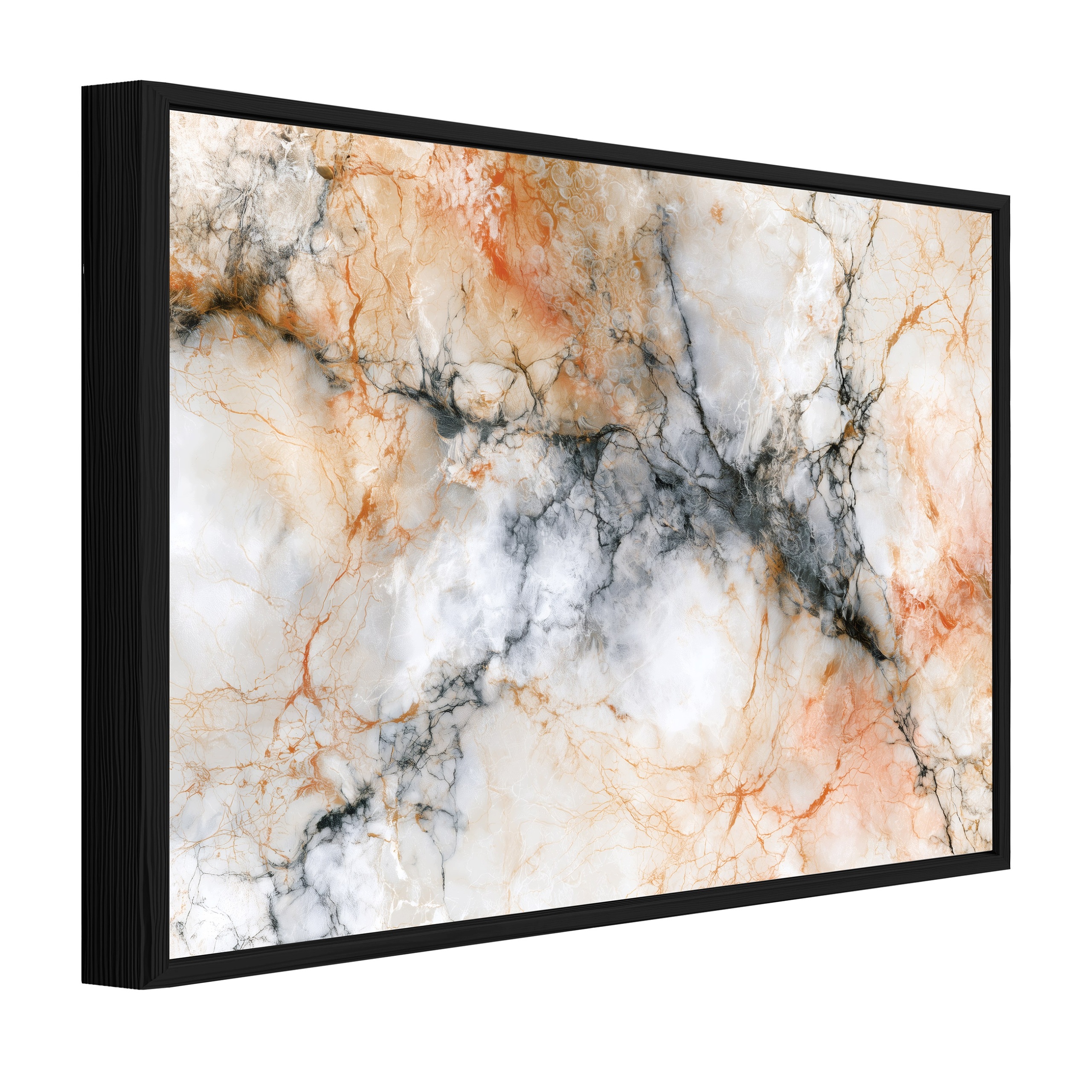 Obraz V Černém Rámu Na Plátně Mramor Abstrakce Obývací Pokoj Ložnice 90x60