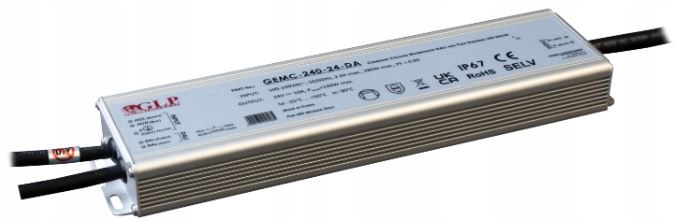 Napájecí zdroj Glp Led 24V/10A 240W CV DALI2 Push Dimming, slim kovové pouzdro IP67