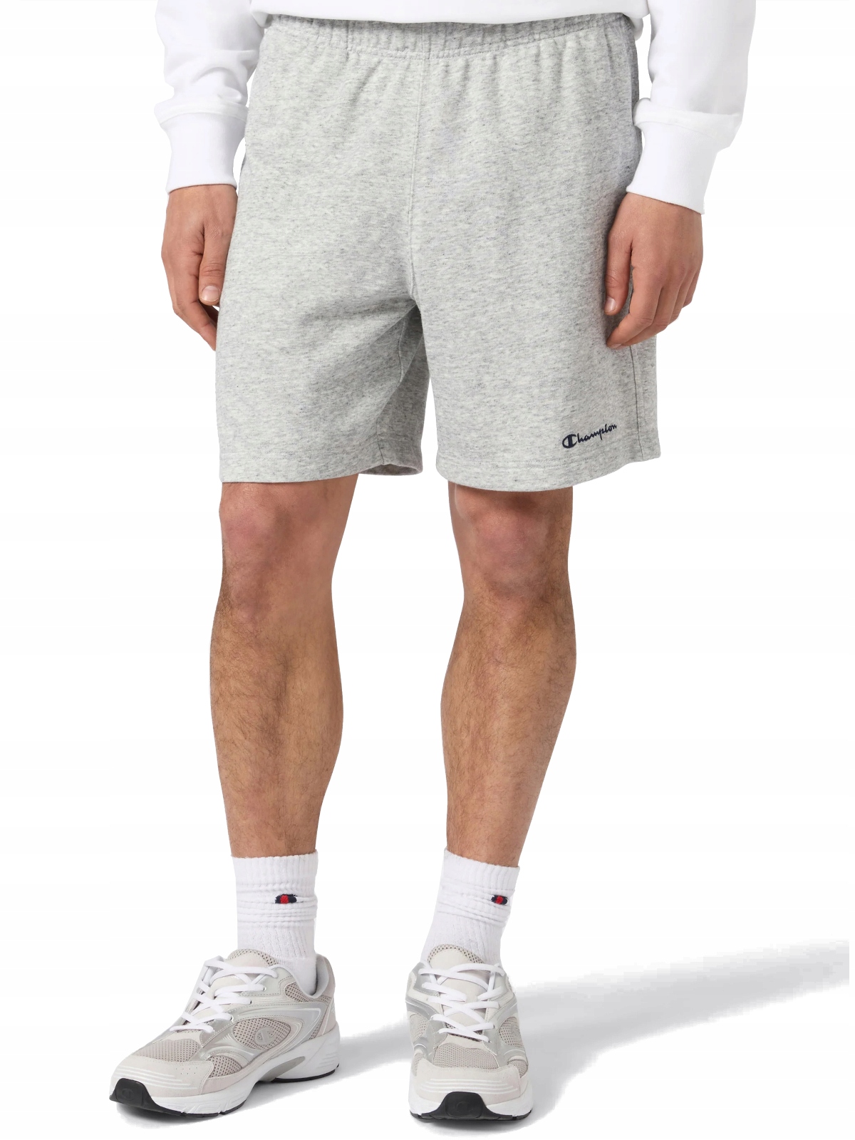 Kraťasy Champion 221804-EM021 šedé sportovní tepláky před kolena, velikost M