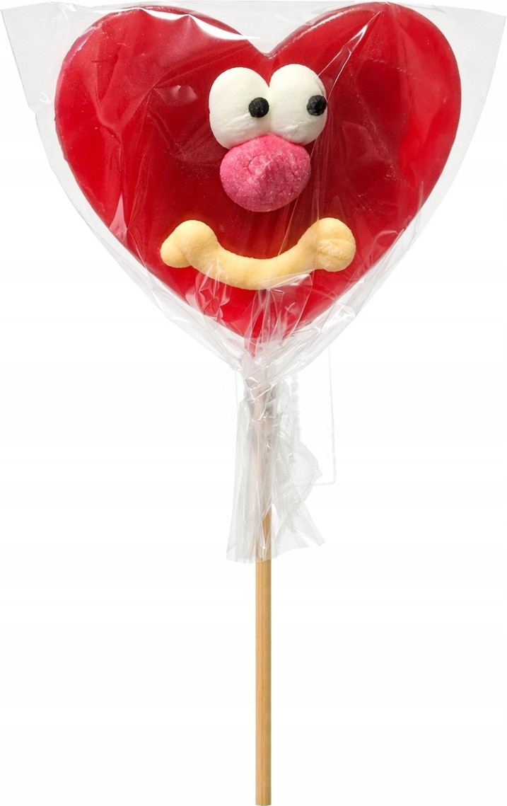 Levně Lízátka Veselé srdce s ozdobou smajlíka Słodka Galeria 60 g 24 kusů