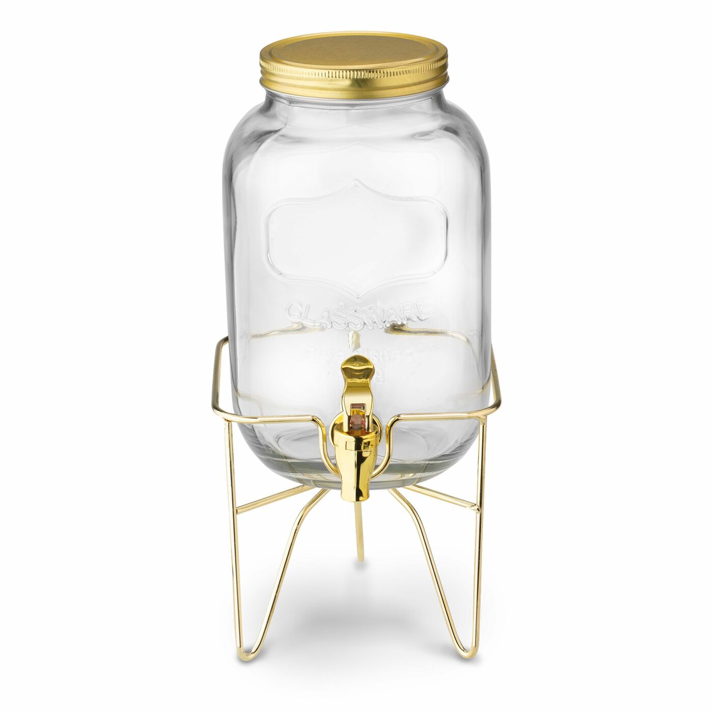 SŁOIK SZKLANY KRANIKIEM STOJAK TADAR APEROL LEMONIADĘ 4 L ZŁOTY