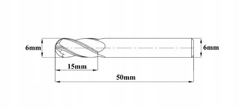 FREZ WIDIOWY WEGLIKOWY POWLEKANY VHM 4F 55HRC 6 mm Marka inny