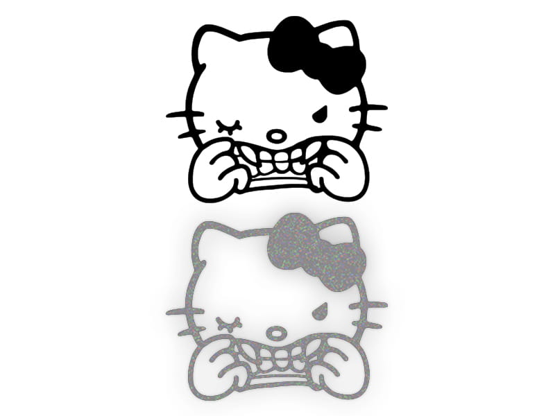 HELLO KITTY W01 - Naklejka na samochód na auto ODBLASKOWA