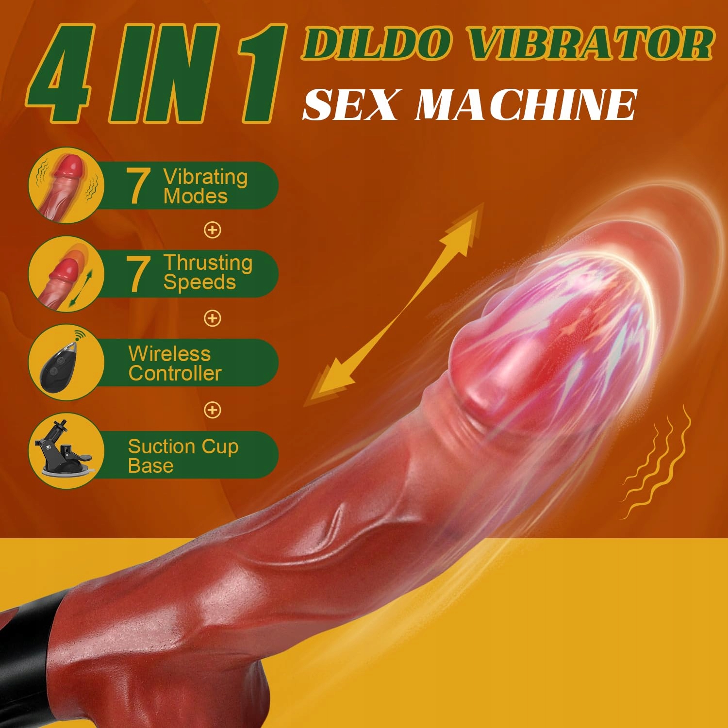 REALISTYCZNY WIBRATOR DILDO 25CM Z 7 TRYBAMI WIBRACJI DLA KOBIET — miniatura 2