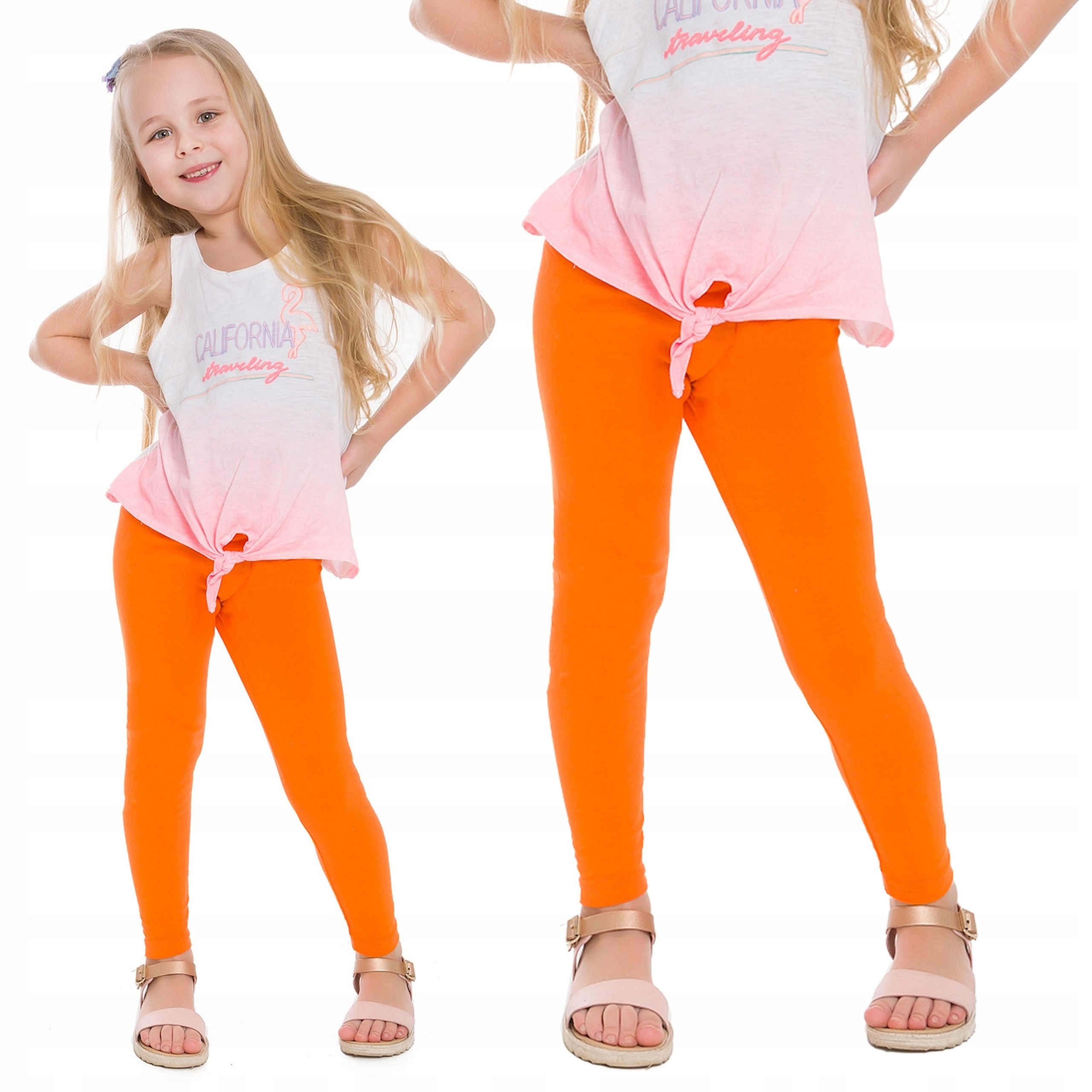 

Legginsy Dziewczęce Getry Dziecięce Pomarańcz 104