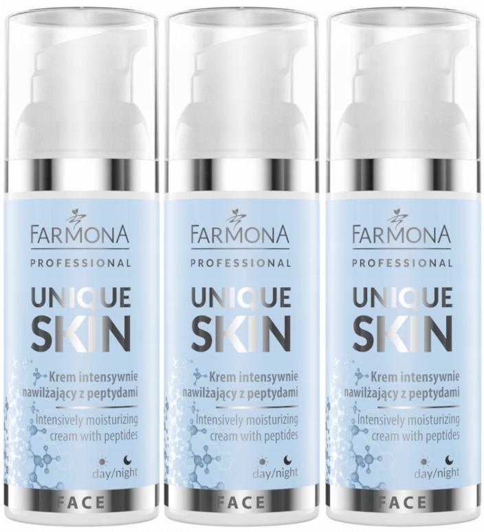 Sada 3x Farmona Unique Skin Intenzivně hydratační krém s peptidy 50 ml