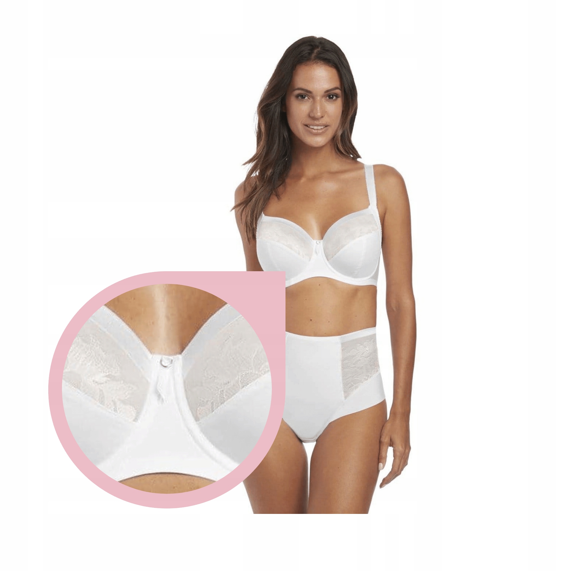 Podprsenka Fantasie Illusion bílá hladká podprsenka měkká 32DD/70E