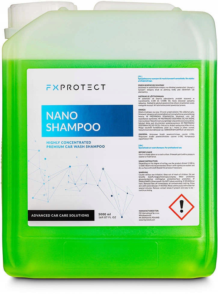 FX PROTECT Nano Shampoo 5L доглядає за покриттям