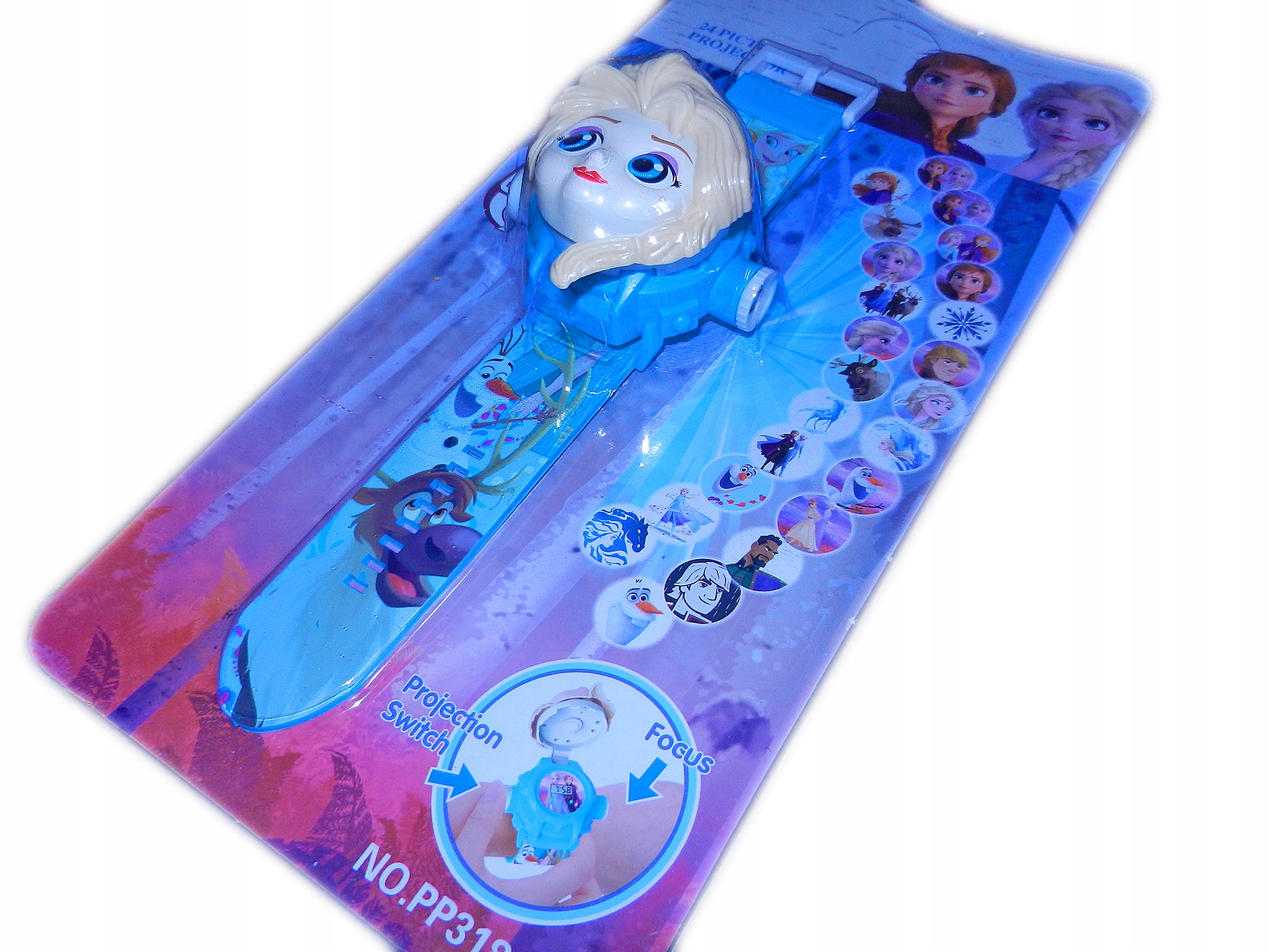 zegarek na rękę FROZEN + projektor 24 slajd 2w1 EAN (GTIN) 6945420123455