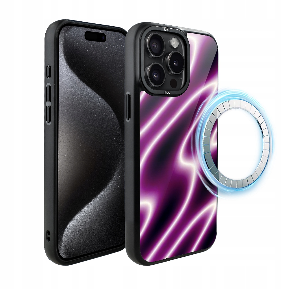 Pouzdro pro iPhone 15 Pro Ibizu DropGuard Matt s MagSafe, neonová vlna