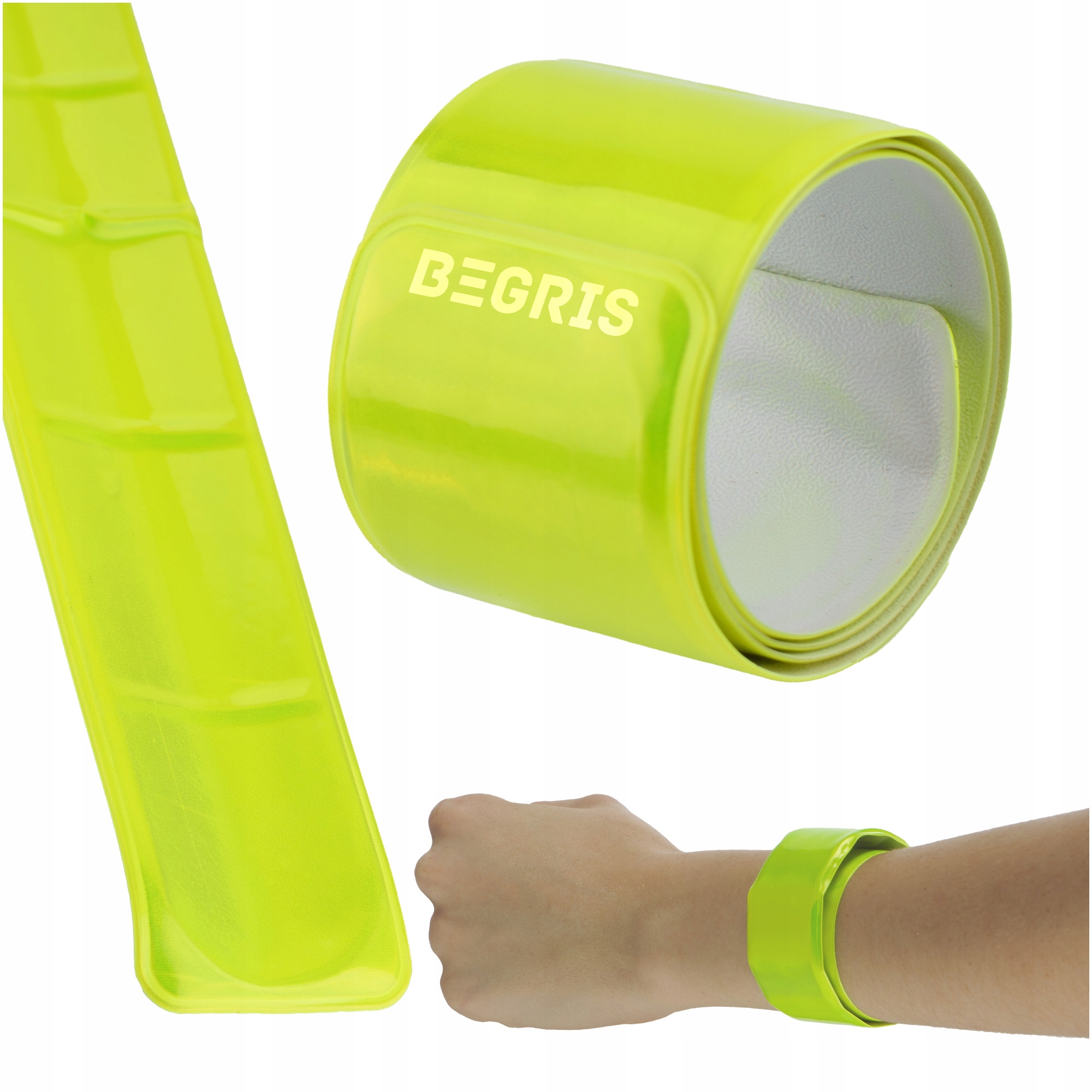 OPASKA ODBLASKOWA SAMOZACISKOWA OSTRZEGAWCZA ODBLASK NA RĘKĘ 40 CM