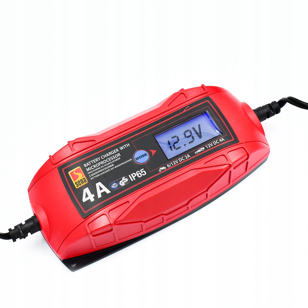 Ładowarka PROSTOWNIK do akumulatorów żelowych GEL AGM 6V 12V 4A LCD Natężenie maksymalne 4 A