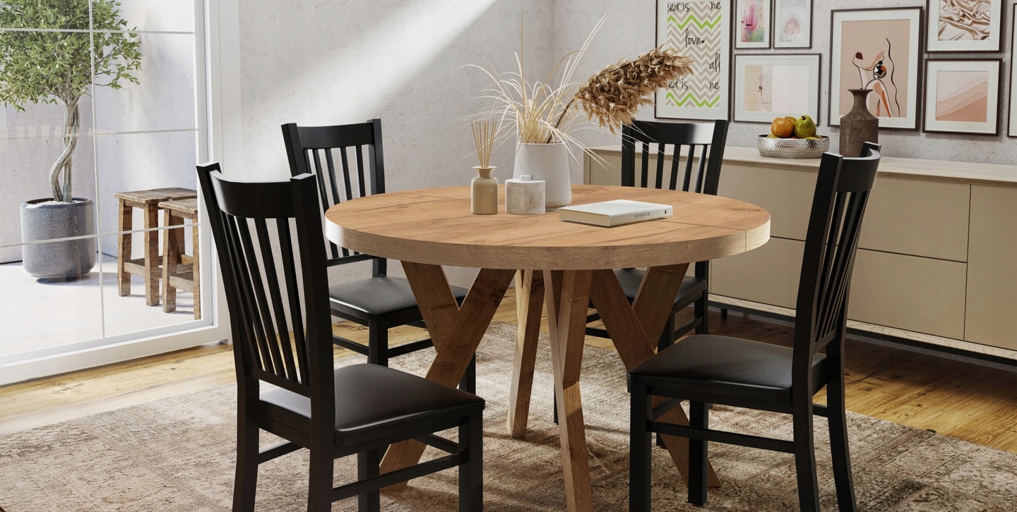 OKRĄGŁY STÓŁ PERO 110/210 rozkładany LOFT Średnica 110 cm